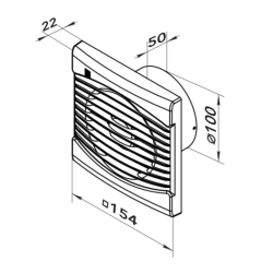 Aérateur extracteur d'air intermittent Vents LP 100 mm schéma